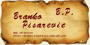 Branko Pisarević vizit kartica
